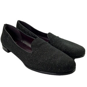 Stuart Weizman black loafers with sparkle
